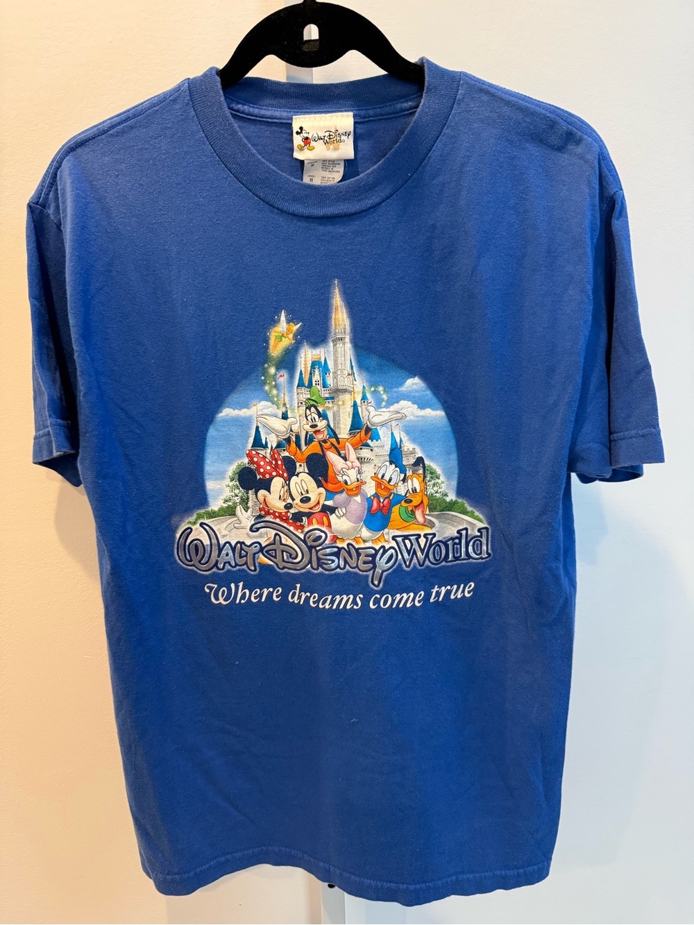 Disney Royal Blue Mickey Logo Tee Magic Kingdom Short Sleeve Men Size M